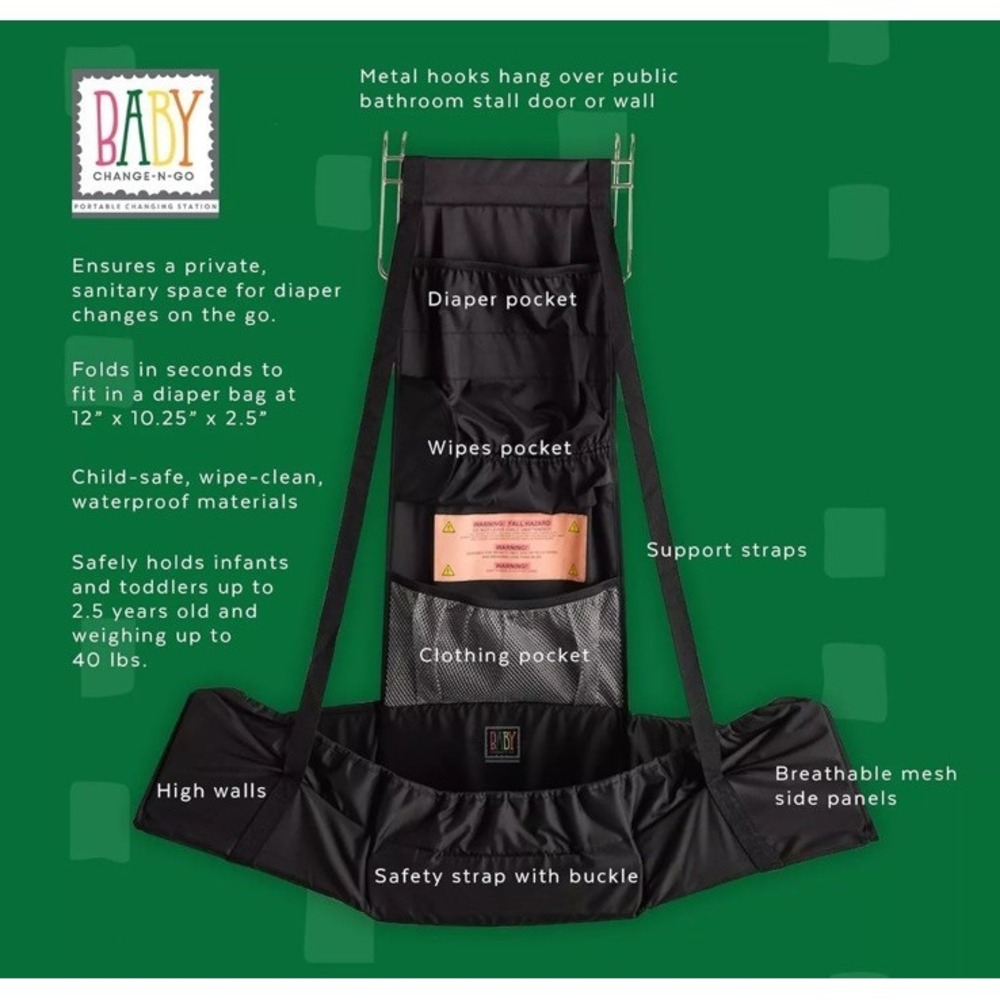 Baby Change-N-Go: Portable Travel Diaper Changing Station Center - Black NEW - Picture 2 of 12